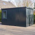CONTAINER BUREAU ANTHRACITE 4X2M AVEC DOUBLE PORTE SANS FENÊTRE